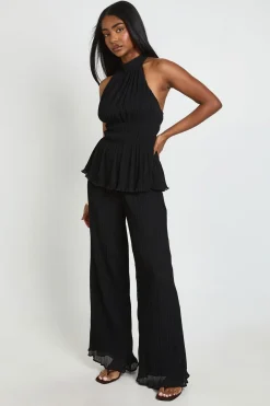 boohoo Pantalon Plissé À Taille À Canal Unique<Femme Pantalons