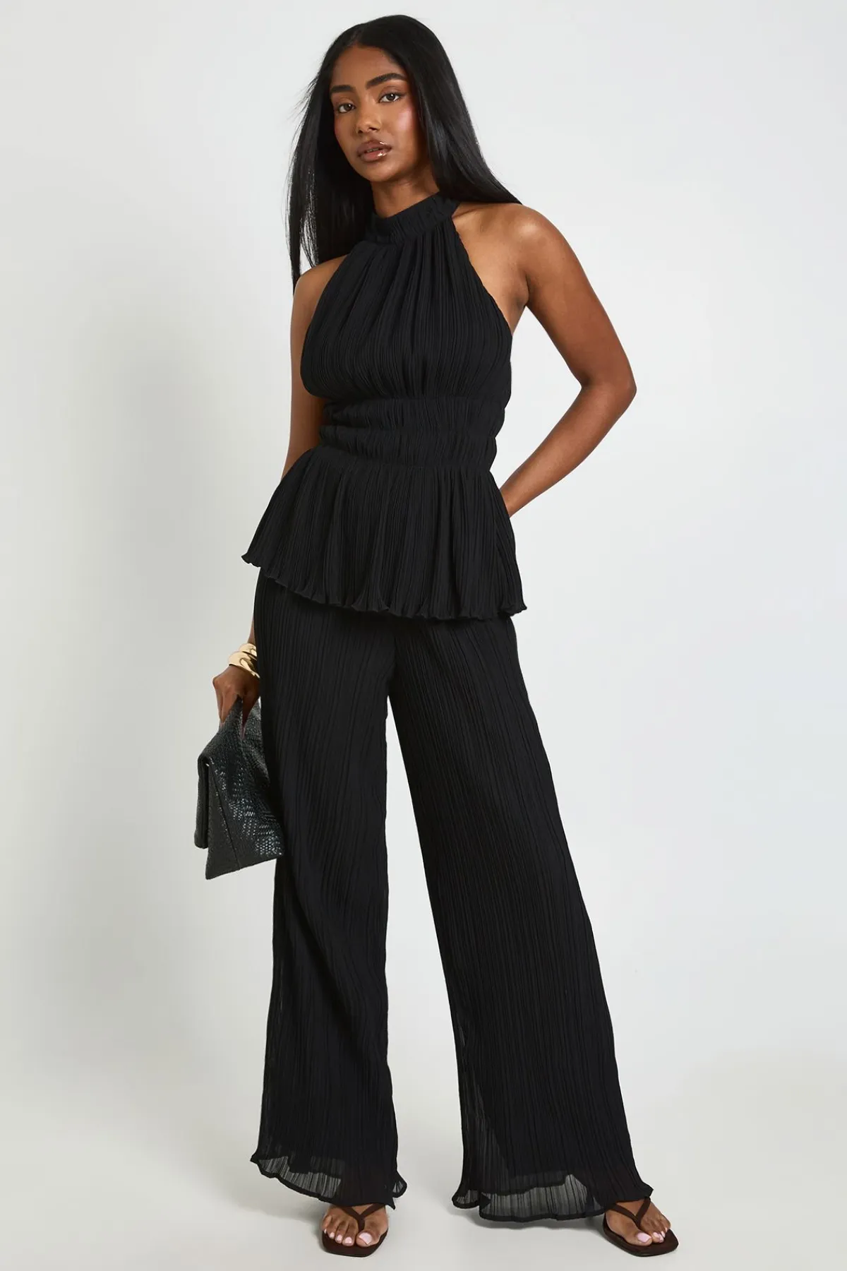 boohoo Pantalon Plissé À Taille À Canal Unique<Femme Pantalons