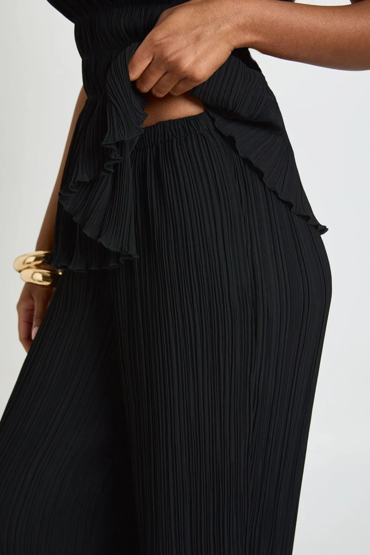 boohoo Pantalon Plissé À Taille À Canal Unique<Femme Pantalons
