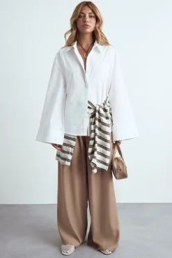 Pantalon à plis sur mesure à jambes larges