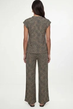 Wallis Pantalon À Pois En Jersey Contrasté<Femme Pantalons