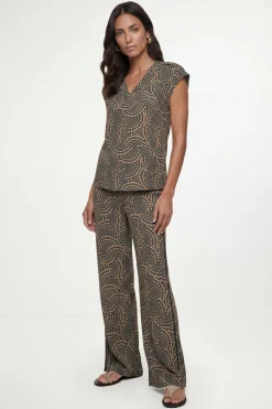 Wallis Pantalon À Pois En Jersey Contrasté<Femme Pantalons