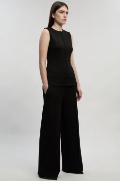 Pantalon Ponte Jambes Larges