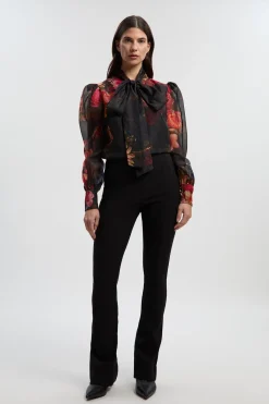 KarenMillen Pantalon Ponte Taille Haute avec Détail Fendu<Femme Pantalons