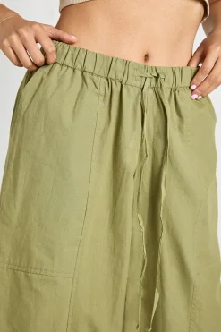 Pantalon Popeline À Jambe Tonneau Avec Cordon De Serrage Petite