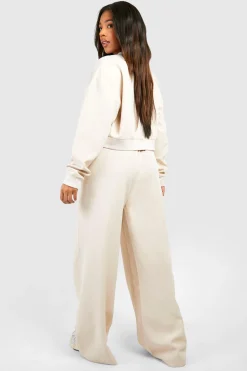 boohoo Pantalon pour grandes tailles à jambe large et coupe décontractée avec couture avant élégante<Femme Pantalons|Tailleurs