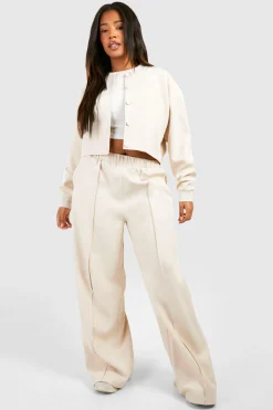 boohoo Pantalon pour grandes tailles à jambe large et coupe décontractée avec couture avant élégante<Femme Pantalons|Tailleurs