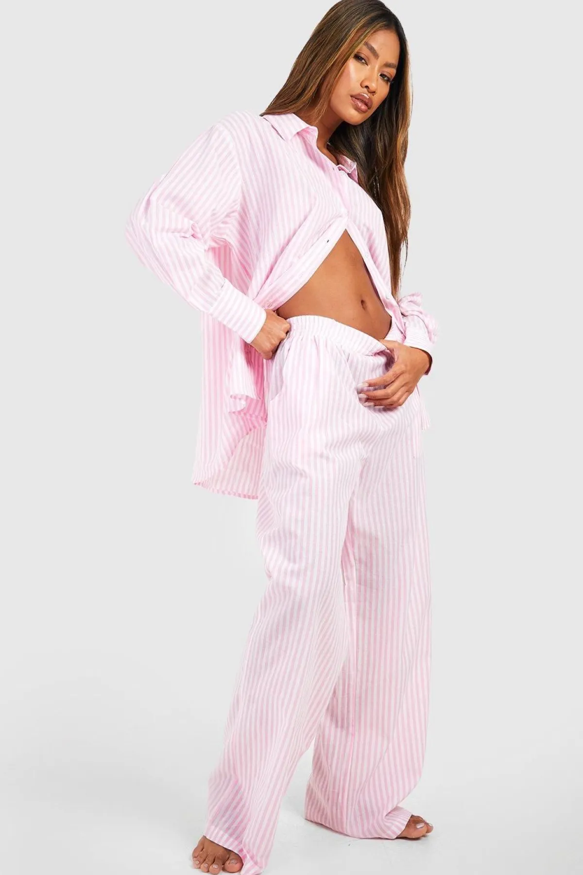 boohoo Pantalon pyjama rayé en coton<Femme Pyjamas