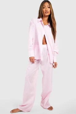 boohoo Pantalon pyjama rayé en coton<Femme Pyjamas