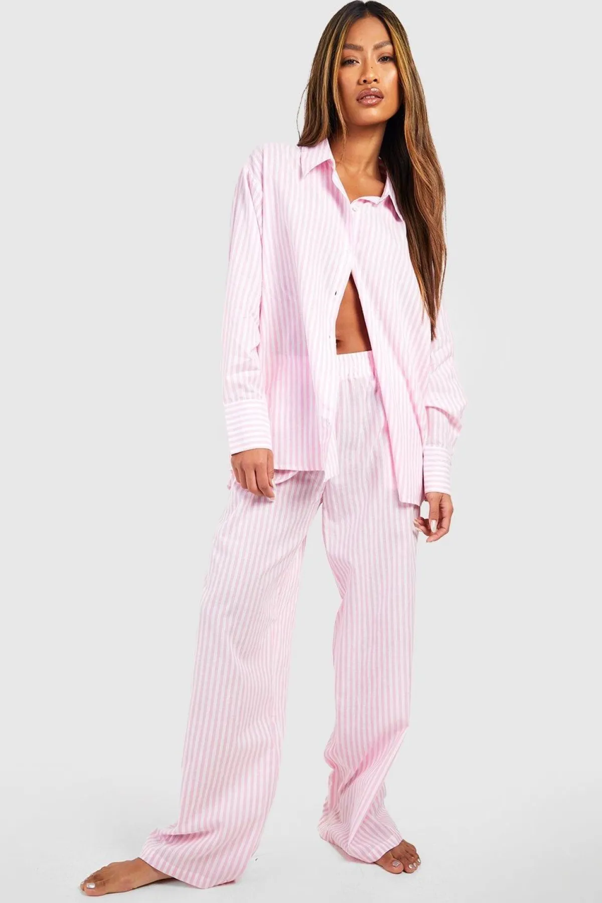 boohoo Pantalon pyjama rayé en coton<Femme Pyjamas