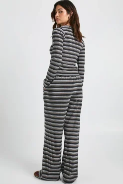 boohoo Pantalon rayé côtelé avec cordon de serrage<Femme Pantalons|Looks De Rentrée