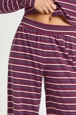 boohoo Pantalon rayé à taille élastique et jambe large<Femme Pantalons