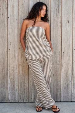 Pantalon À Rayures Avec Cordon De Serrage