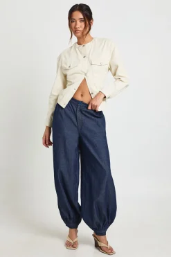 boohoo Pantalon Sarouel En Chambray<Femme Pantalons