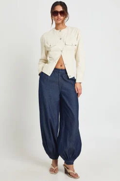 boohoo Pantalon Sarouel En Chambray<Femme Pantalons