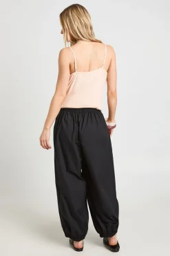 Pantalon Sarouel Taille Basse En Popeline Petite