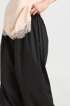 Pantalon Sarouel Taille Basse En Popeline Petite