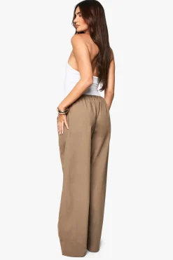 Pantalons larges en popeline de coton