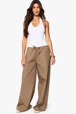 Pantalons larges en popeline de coton