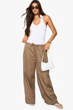 Pantalons larges en popeline de coton