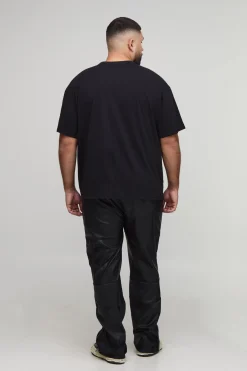 Pantalon slim fit à l'allure cuir avec détails zippés