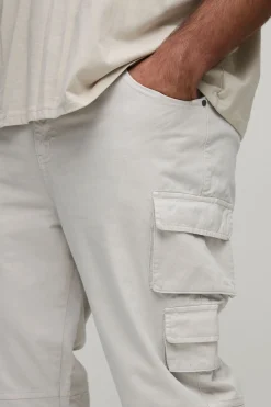 Pantalon slim fuselé multi-poches Plus Washed