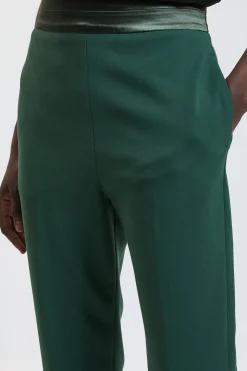 Pantalon Smoking Slim En Mélange Stretch Compact Et Satin