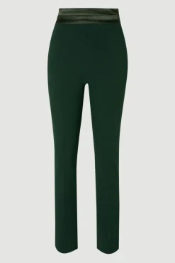 Pantalon Smoking Slim En Mélange Stretch Compact Et Satin