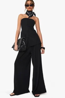 boohoo Pantalons sur mesure plissés à jambes larges<Femme Pantalons|Tailleurs