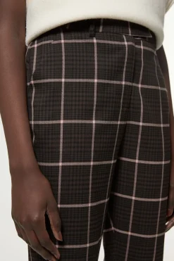 Pantalon sur mesure à carreaux, coupe droite, pour grandes tailles