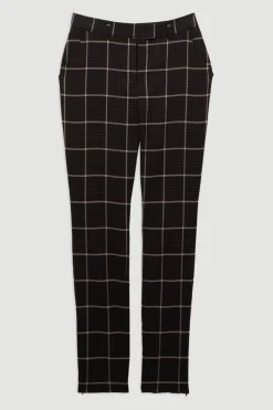 Pantalon sur mesure à carreaux, coupe droite, pour grandes tailles