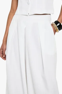 Pantalon sur mesure effet lin à plis avant et jambe large