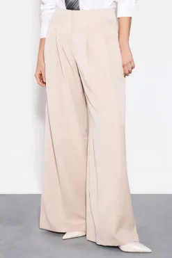 boohoo Pantalon sur mesure plissé taille basse à jambes larges<Femme Pantalons|Tailleurs