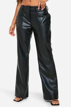 Pantalon synthétique taille basse à jambe droite