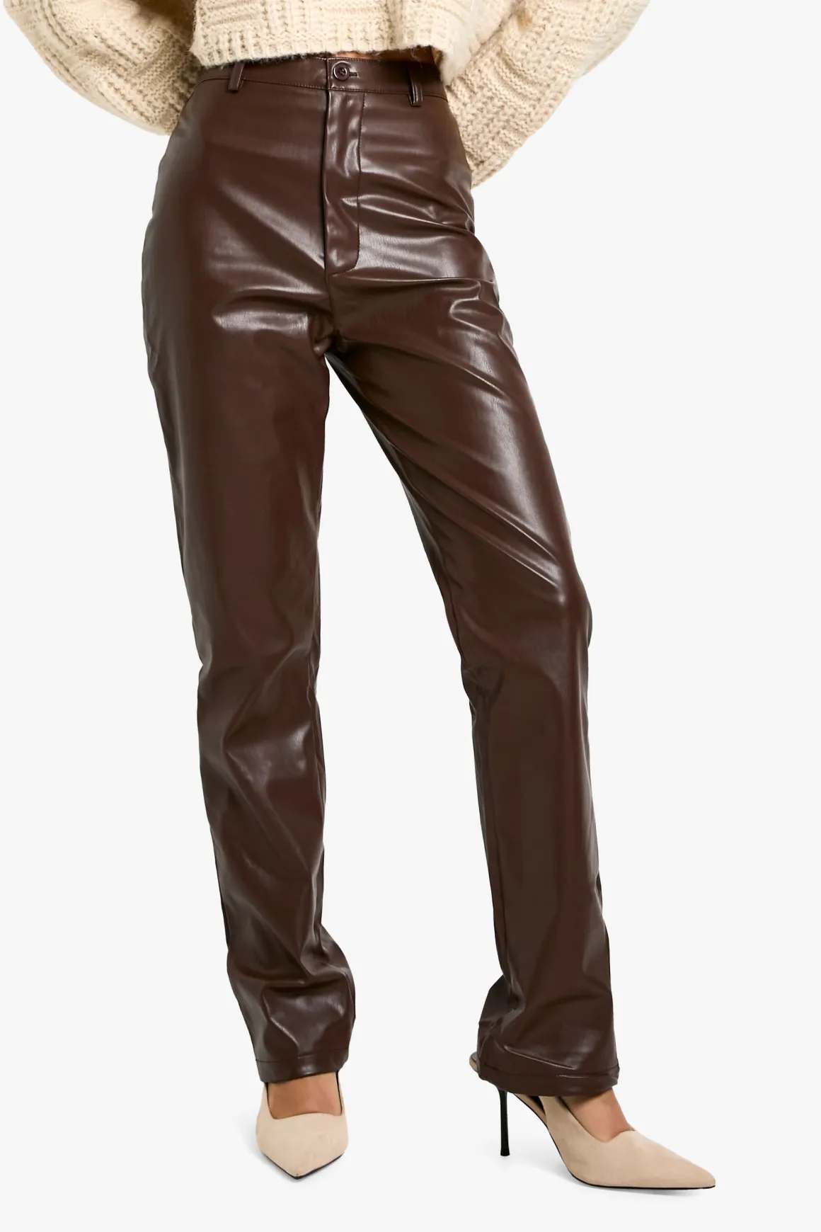Pantalon synthétique taille haute