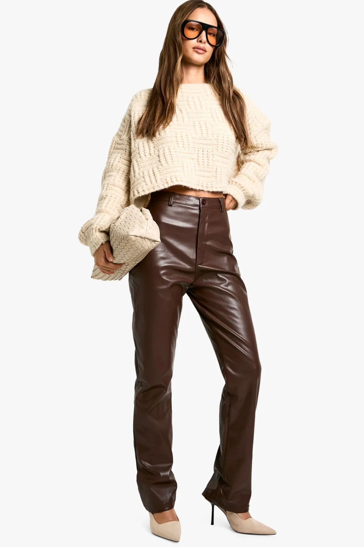 Pantalon synthétique taille haute