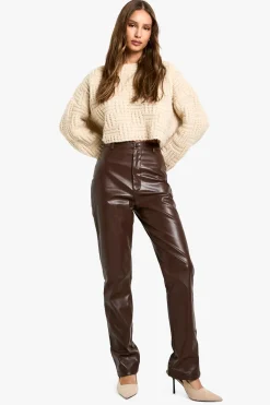 Pantalon synthétique taille haute