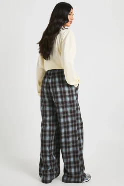 Pantalon à taille avec cordon de serrage et jambes larges
