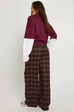 Pantalon à taille avec cordon de serrage et jambes larges