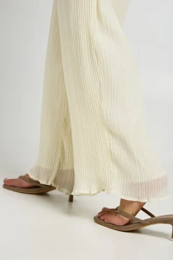 Pantalon À Taille Canal Unique Et Plis Plissés