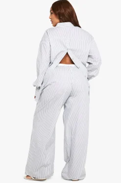 Pantalon à taille contrastée et jambes larges