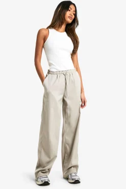 Pantalon taille haute à cordon de serrage