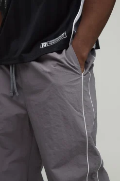 boohooMAN Pantalon Taille Haute Coupe Décontractée En Nylon Avec Détails De Passepoil<Homme Pantalons Tall|Tout Afficher