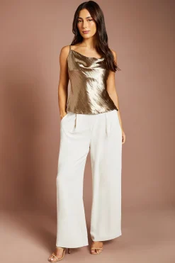 Pantalon Taille Haute À Détail Asymétrique