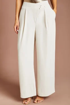 Pantalon Taille Haute À Détail Asymétrique
