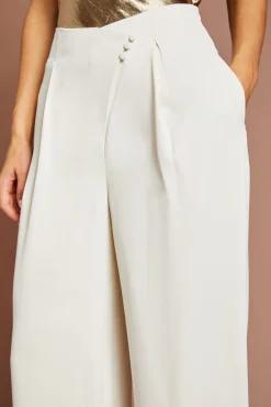 Pantalon Taille Haute À Détail Asymétrique