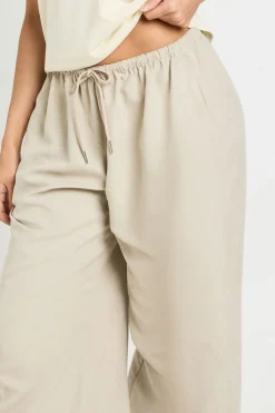 Pantalon À Taille Haute Et Ourlet Élastiqué
