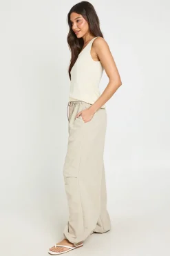 Pantalon À Taille Haute Et Ourlet Élastiqué