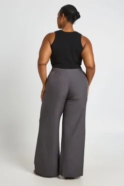 boohoo Pantalon Taille Haute Grande Taille Avec Ceinture À Nouer<Femme Pantalons