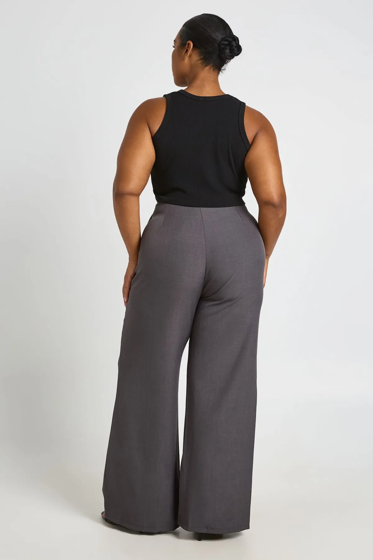 boohoo Pantalon Taille Haute Grande Taille Avec Ceinture À Nouer<Femme Pantalons